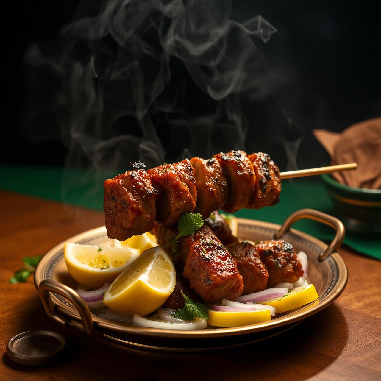 Charcoal-grilled seekh kababs